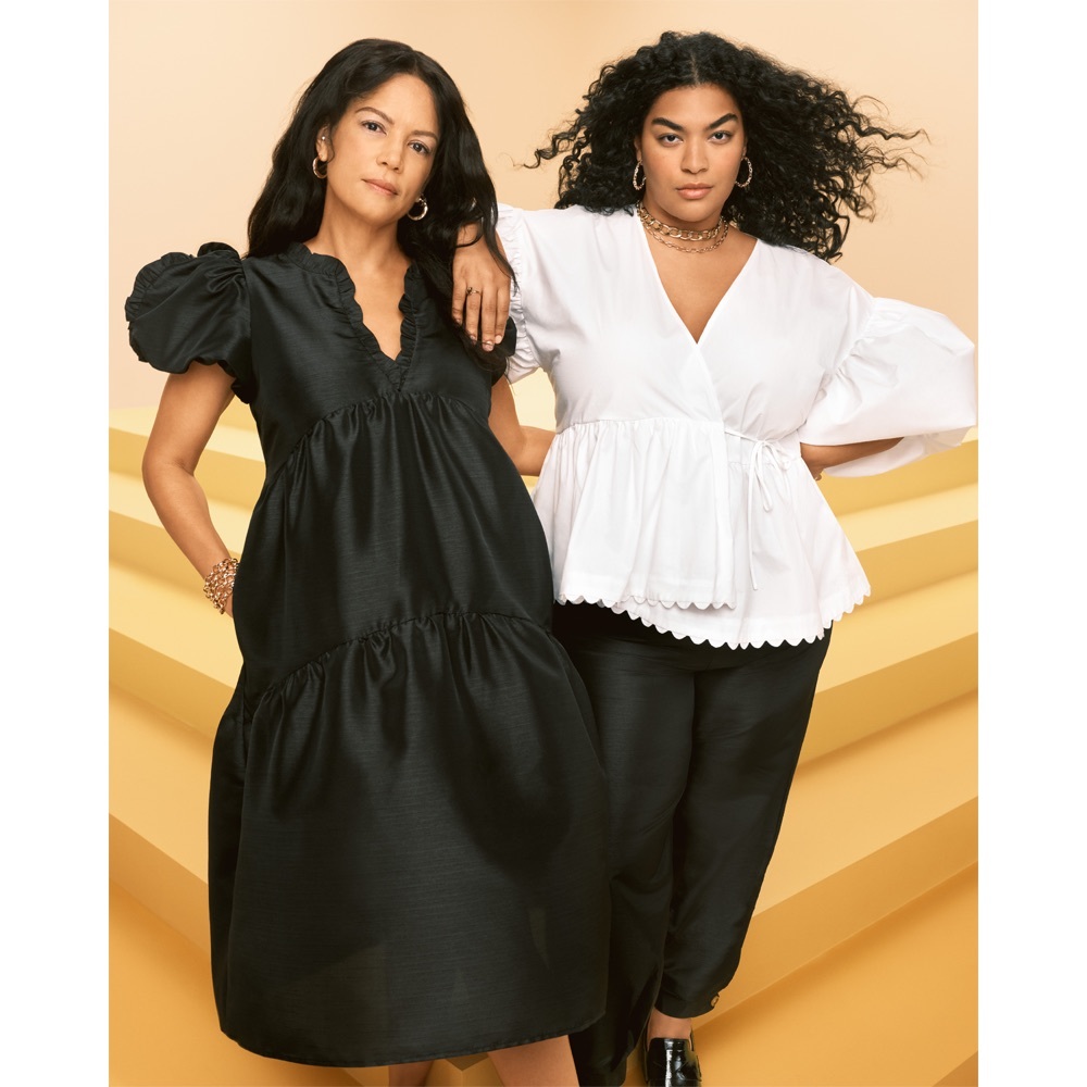 Kika Vargas x Target - Women's Tiered Ruffle Edge Puff Sleeve Midi Dress